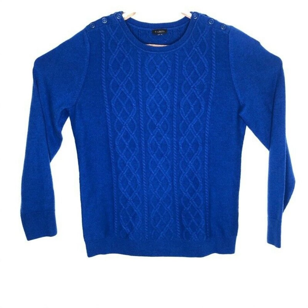 Talbots Cable Knit 100% Wool Sweater Pullover